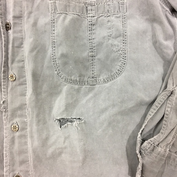 Grey, Levi Strauss distressed button down - Picture 3 of 8